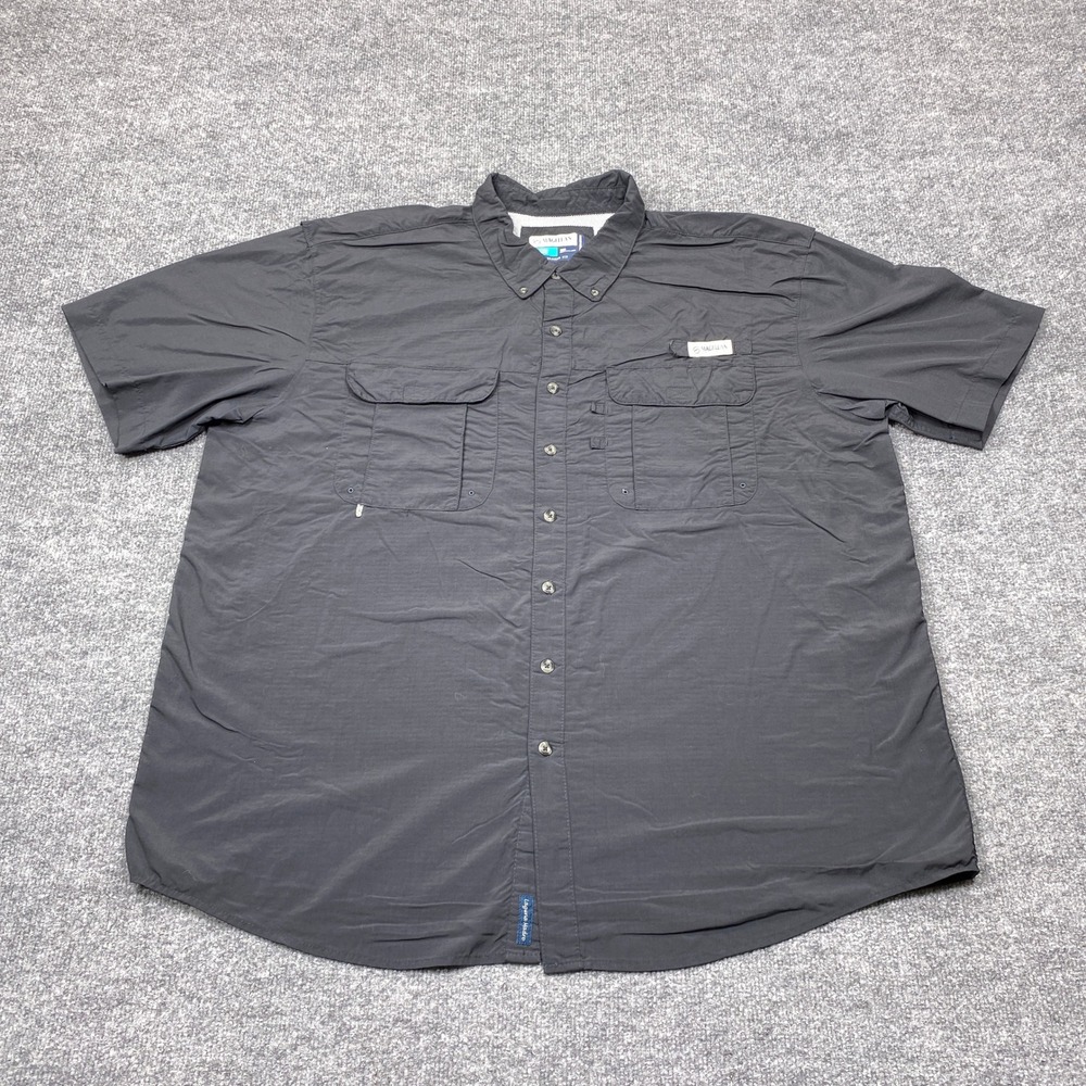 Magellan Shirt Mens 2XL Black Fish Gear Relaxed Fit Vented Short Sleeve Fishing
